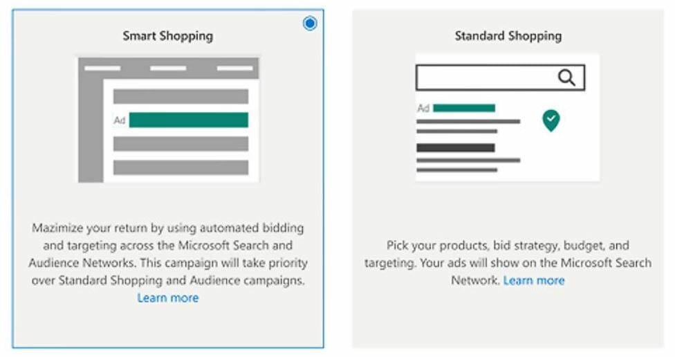 Bing ads - smart shopping ads