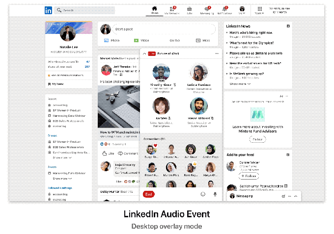 Linkedin Audio Event Social media update